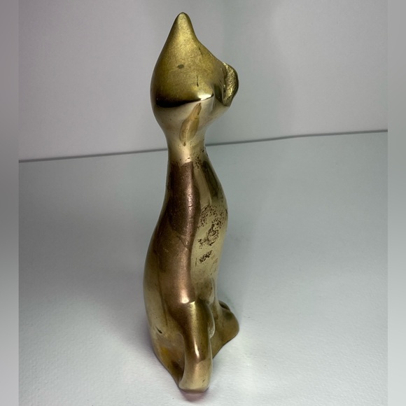 Vintage Solid Brass Cat Figurine - Picture 8 of 9